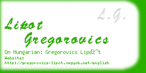 lipot gregorovics business card